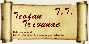 Teofan Trivunac vizit kartica